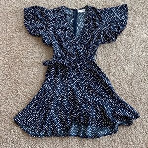 Hello Molly | Blue and White Wrap Dress